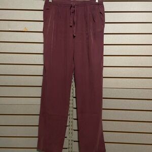 Free:some Lounge Pants Wide Leg Drawstring Casual Comfy Maroon‎ Size M
